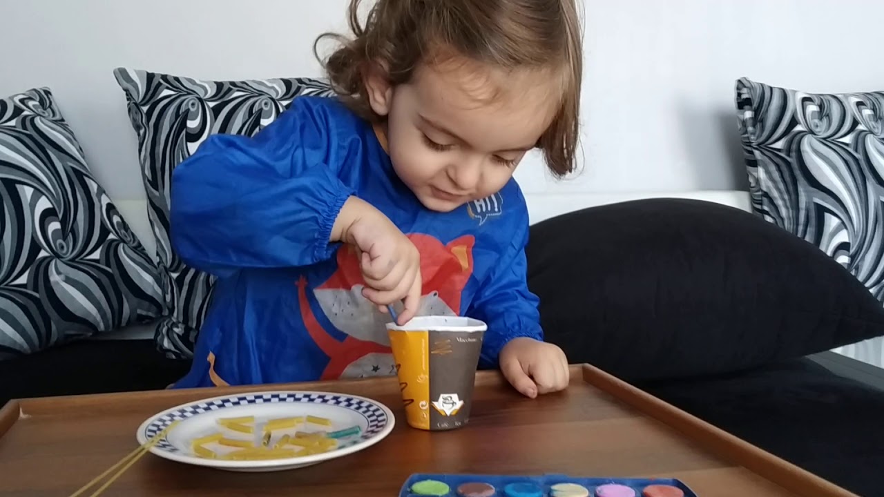 Makarnalar üstünde sulu boya çalışmamız😀 Renkli makarna ...