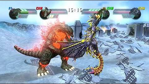 Godzilla Unleashed Overhaul: Godzilla 2000 vs Megagurius vs Rodan vs Orga