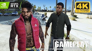 GTA V - Franklin & Lamar - First Mission Gameplay [RTX™ 3090 - 4k] - Ultra Ray Tracing Graphics MOD