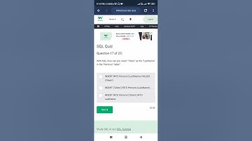 CLASS 67. w3schools sql quiz Question 17 by Sandeep Dalal CSE | sql interview questions and answers