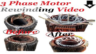 amazing technique of rewind 3 phase motor 18 kw 25 hp.  how to rewind 3 phase motor by ali tech work