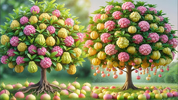 Easy and new techniques for planting and growing hybrid fruit trees of guava and custard apple.