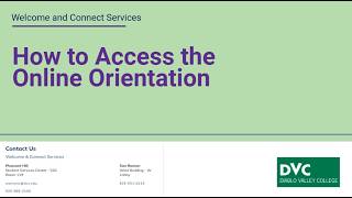 How To Access the Online Orientation