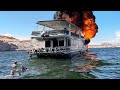 Houseboat With 25 People on Board Goes Up in Flames