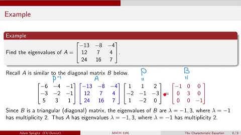 MATH 3191: Using Similar Matrices to Find Eigenvalues