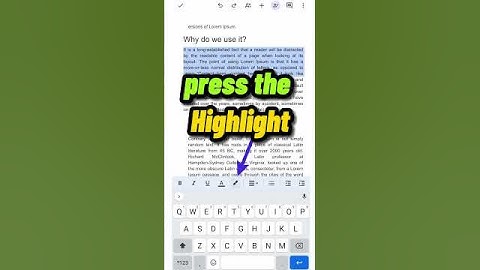 #shorts How To Highlight Text In Google Docs