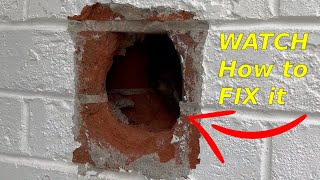 How to fix a hole in the bricks after removing a dryer vent