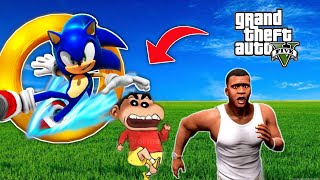 Shinchan and Franklin meet Sonic in GTA 5 (Hindi) | Shinchan become Sonic in GTA 5 | Amaan Ansari