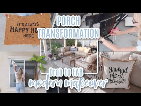 PORCH MAKEOVER // CLEAN WITH ME // HOW TO DECORATE YOUR PORCH // Katie Sarah