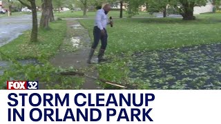 Storm cleanup in Orland Park after heavy winds, hail