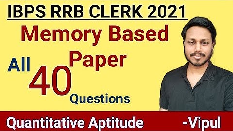 RRB Clerk Memory Based Paper 2021 | RRB Office Assistant Previous Year Question | Vipul- VIP Eduserv