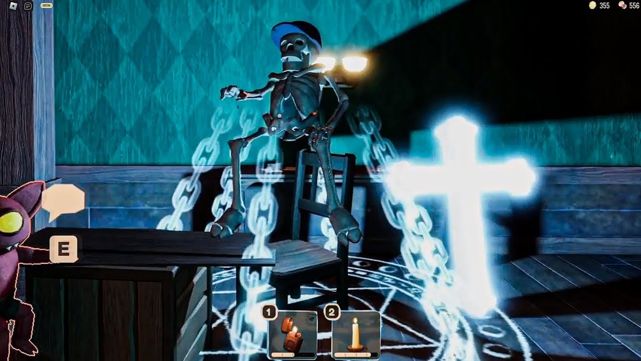 DOORS Using Crucifix on Skeleton Bob | Roblox Update Hotel