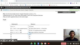 2-1 Example 3 Prove the Alternate Interior Angle Theorem
