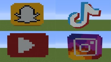Minecraft Tutorial: How to Build Snapchat, Youtube, TikTok, Instagram Logos