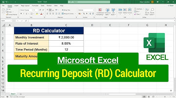 How to Create a Recurring Deposit (RD) Calculator in Microsoft Excel | RD Calculator in Excel
