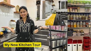 My New Kitchen Tour - किचनची सुबक मांडणी , Rental friendly Kitchen Organisation ideas , किचन टूर