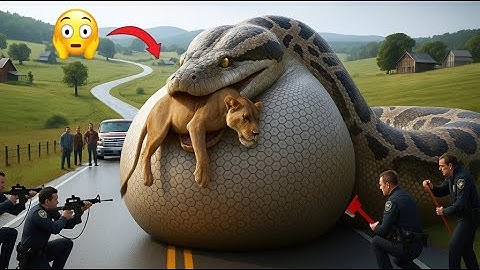 Brave Heroes Save Mother Lion from Giant Python’s Terrifying Attack