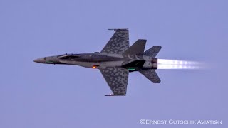 (4K) Airshow London-SkyDrive 2022 Hour of Power | RCAF CF-18 Hornet Demo Team
RCAF CF-18 Hornet Demo Team
Airshow London-SkyDrive 2022 Hour of Power
London Intl Airport (CYXU)
London, Ontario
Friday, September 9th, 2022
Hey everyone! Lets continue Airshow London-SkyDrive 2022.
Continuing the Hour of Power show which took place on Friday, September 9th, the traditional show closer as always; the RCAF CF-18 Hornet Demo Team took to the skies to conclude the Hour of Power with Capt. Jesse Haggart-Smith Modem at the controls with an amazing twilight show! We were very fortunate to get the Demo bird for this performance since it had been having mechanical difficulties before the show started so big props to the technicians for keeping this bird running! Enjoy the video!
All the best,
Ernest G.
Twitter: https://twitter.com/ErnestGutschik
Instagram: https://www.instagram.com/ernestgutschikaviation/
© Ernest Gutschik Aviation 2022 (4K) Airshow London-SkyDrive 2022 Hour of Power | RCAF CF-18 Hornet Demo Team