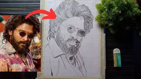 Pushpa 2 Allu Arjun Drawing Outline, Allu Arjun Face Drawing, Step By Step Tutorial With Grid Method