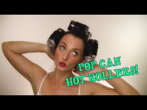 using soda can for hair style
