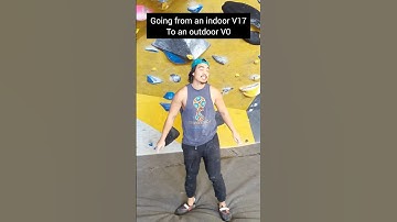 Going from an indoor V17 to and outdoor V0 🤣 #climbing #bouldering #shorts