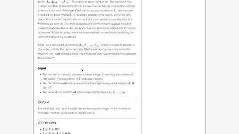 cache hits | cache hits codechef | CACHEHIT | June Cook-Off