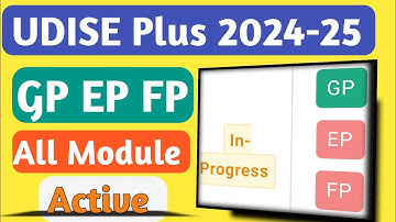 UDISE Plus GP EP FP 2024-25 | EP FP Active | udise plus student data kaise bhare | udise student