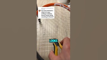 Why do tennis players cut their racket strings?
