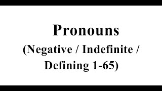 İngilis dili Pronouns Əvəzlik Toplu izah (Negative, Indefinite, Defining) 1-65 tests