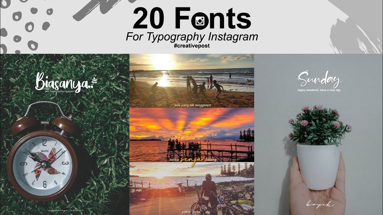 20 font KEREN  untuk typography instagram creativepost 