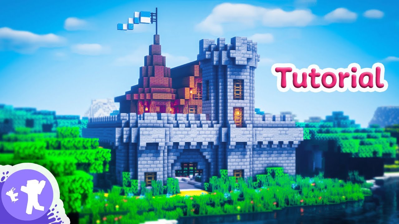 Minecraft How To Build A Survival Castle Base Simple Castle Tutorial Youtube