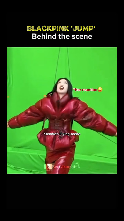 Behind the scenes of Jennie's flying part in Blackpink's 'Jump' MV 💖😝😇 #blackpink #kimjennie #shorts