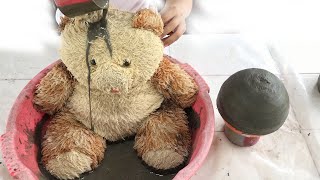 DIY - Cement Craft Ideas - Make pots with old teddy bears - Gifts for wife