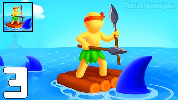 Raft Survivors - Gameplay Walkthrough Part 3 - Build A Floating Base (Android, iOS)