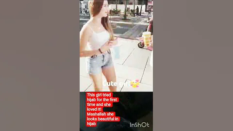 This girl tried hijab for the first time and she loved it! Mashallah she looks beautiful in hijab