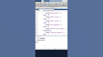 switch & case statement MATLAB | MATLAB Shorts 8 | #shorts