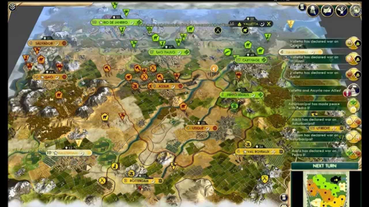 Civ 5 AI Only Timelapse: Battle for the Great Plains - YouTube
