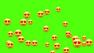 Floating Emoji Overlay Love-Green Screen[FREE USE]
