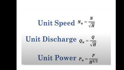 UNIT QUANTITIES OF TURBINE FLUID MACHINERY