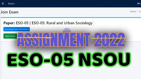 ESO-05 || Rural and Urban Sociology || NSOU 2022 EXAM || NSOU ASSIGNMENT 2022 || SOCIOLOGY