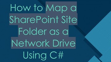 How to Map a SharePoint Site Folder as a Network Drive Using C#