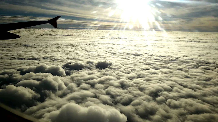 Airplane above the clouds, taking off, flying and landing - AMAZING