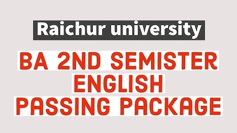 BA 2nd semister  English passing packages |Raichur university 😃