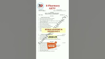 HAP-I | AKTU | 2018-19 | SEMESTER-1 | B PHARMACY | PREVIOUS YEAR QUESTION PAPER
