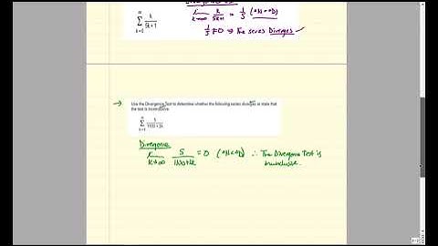 U3 HW4 Divergence, P Series, Integral Test