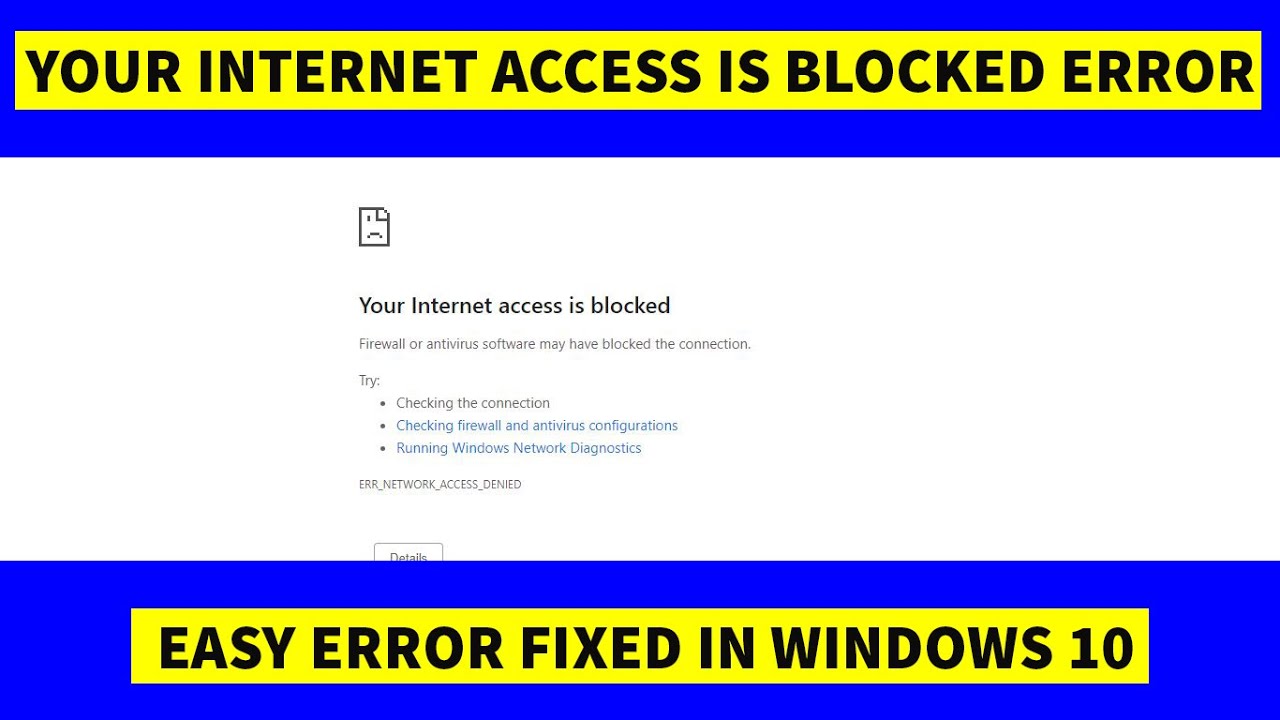Your Access Is Blocked Windows 10 Firewall Blocking