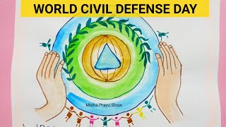 World Civil Defense Day 2021 | Poster Drawing on Civil Defense | Easy Drawing Step by Step