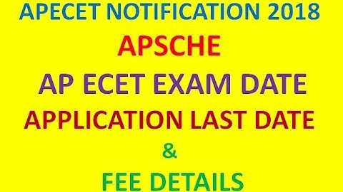 APECET NOTIFICATION 2018 | AP ECET| APSCHE| DATE OF EXAM/APPLICATION DATE & FEE | JOB SEARCH |