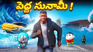 GTA 5 - The End of Los Santos! Shinchan & Franklin & Doraemon Surviving in Biggest Tsunami😨 screenshot 3