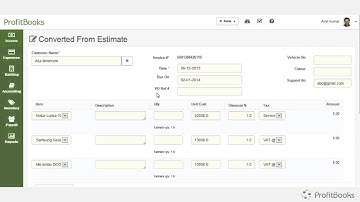 Create Estimates in ProfitBooks